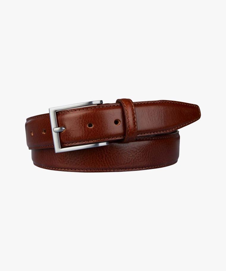 Cognac calf leather belt