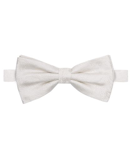 Profuomo Off-white silk wedding bow tie