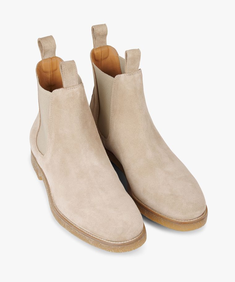 Beigefarbene Chelsea Boots