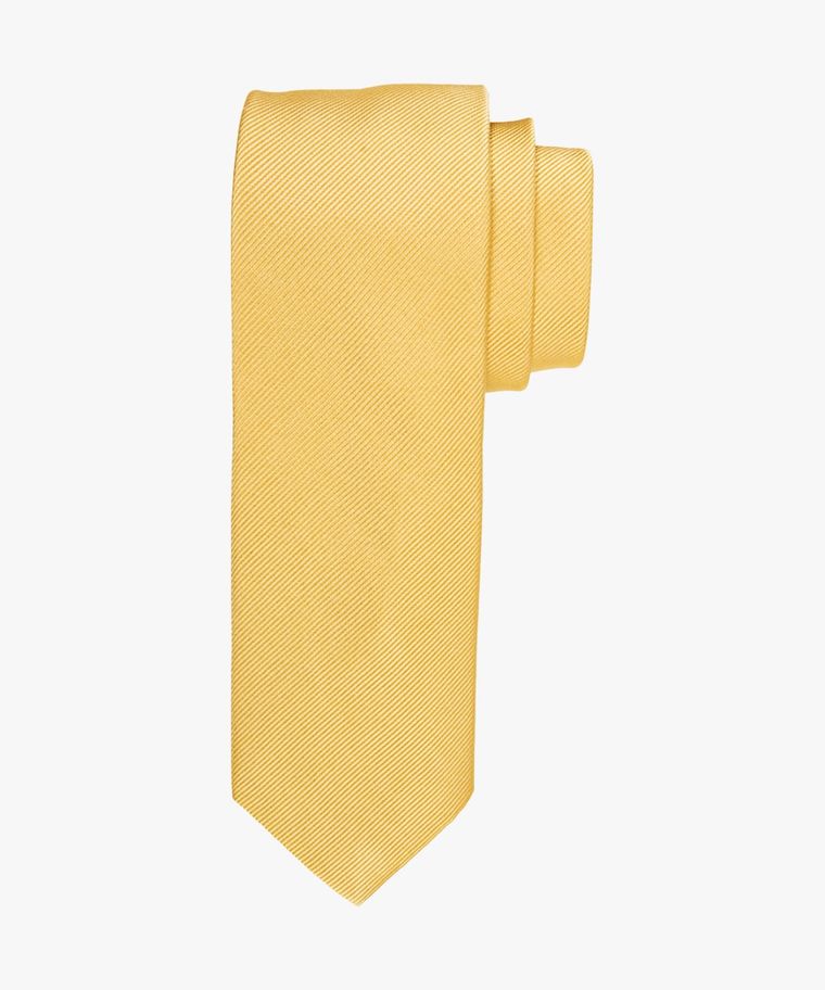Yellow solid silk tie
