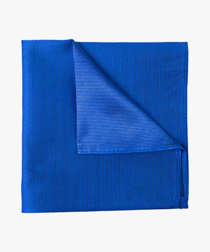 Profuomo Blue uni silk pocket square