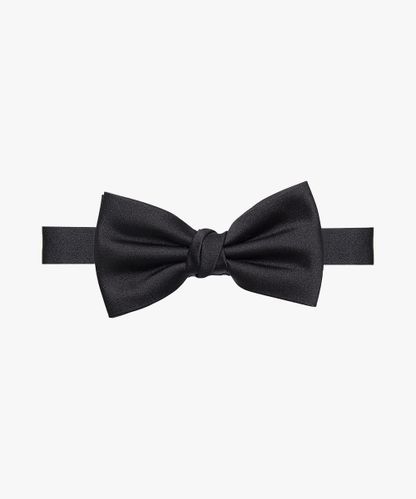 Profuomo Black satin bow tie