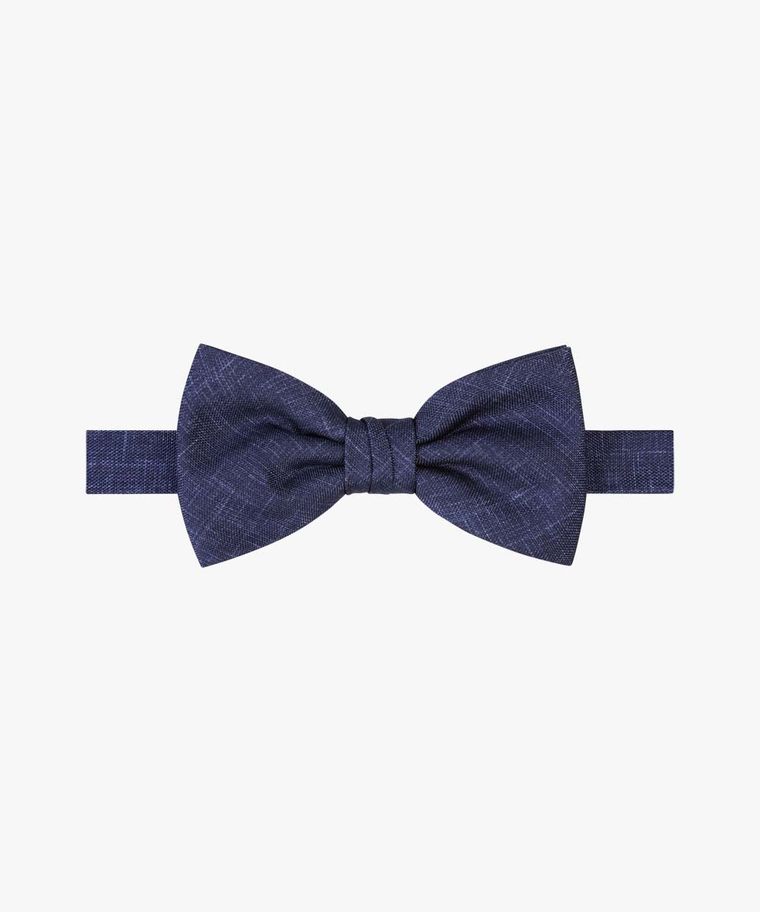 Navy silk bow tie