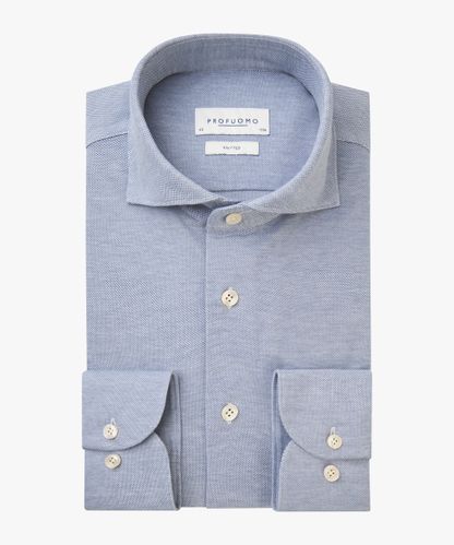 Profuomo Mittelblaues Knitted-Hemd