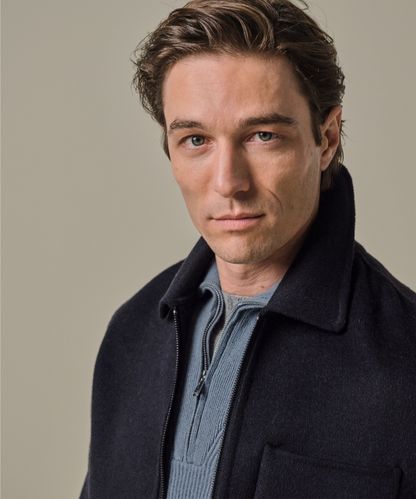 Profuomo Navy wol single layer Zip jas