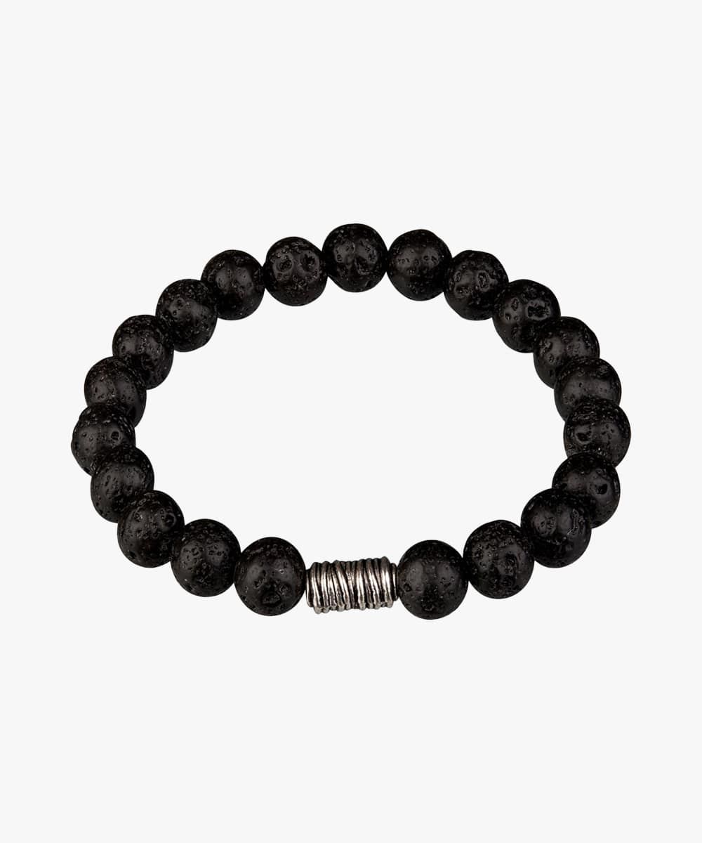 Profuomo Herren Mattschwarzes Lava-Armband male M