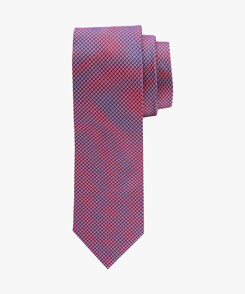 Profuomo Herren Seidenkrawatte mit Dessin in Rot male One size