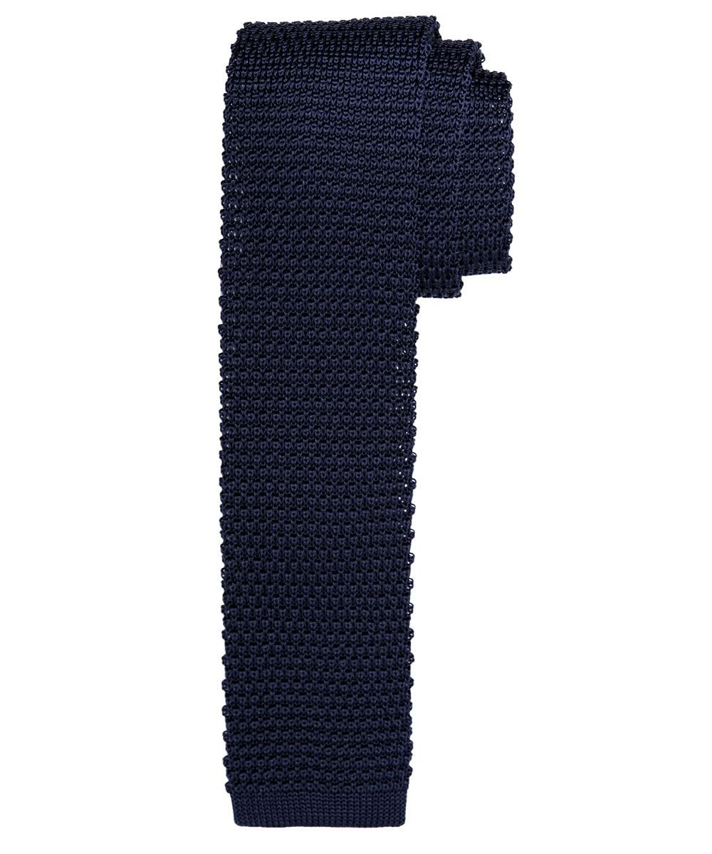 Profuomo Herren Strick-Seidenkrawatte in Marine male Marineblau One size