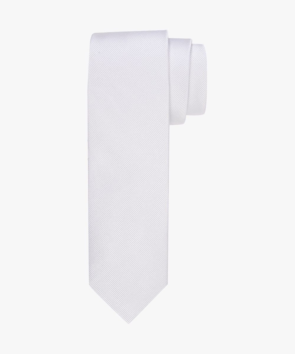 Profuomo Herren Seidenkrawatte uni weiß male One size