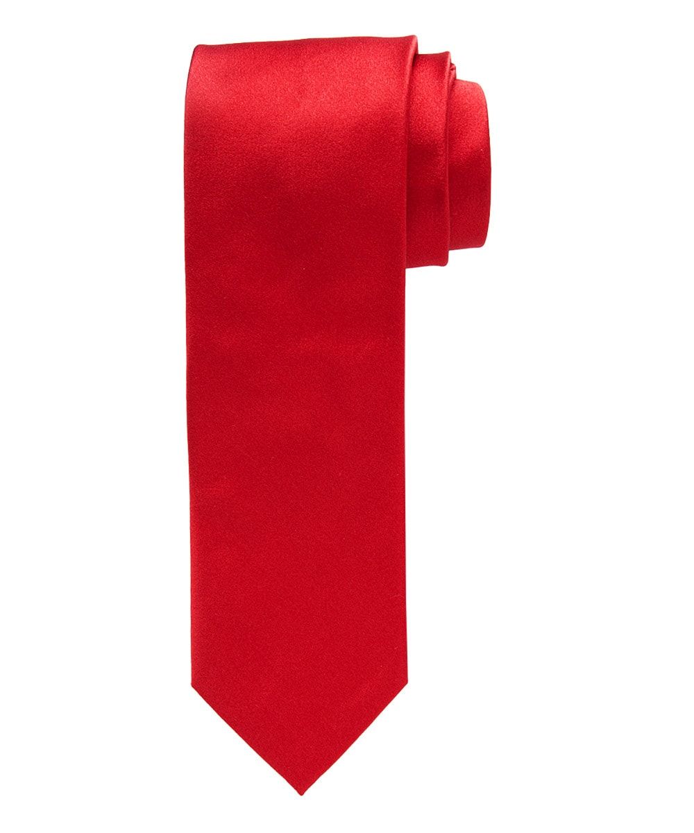 Profuomo Herren Rote Satin Royal-Seidenkrawatte male One size