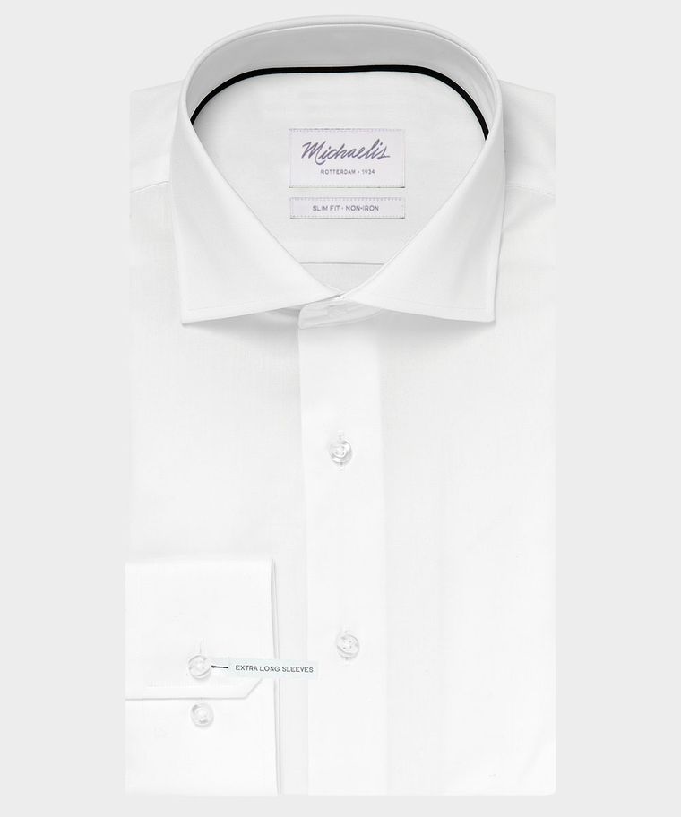 White fine twill cotton shirt extra LS