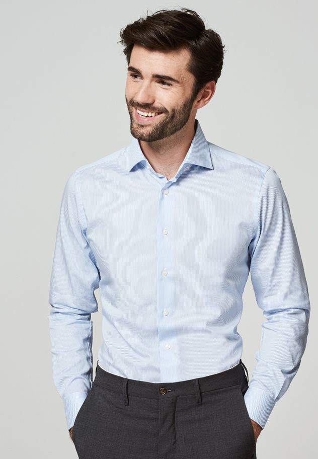 Blue stripe cotton shirt