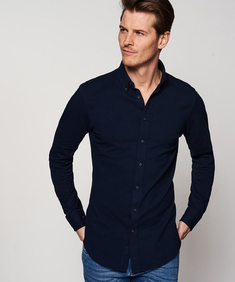 Navy knitted shirt