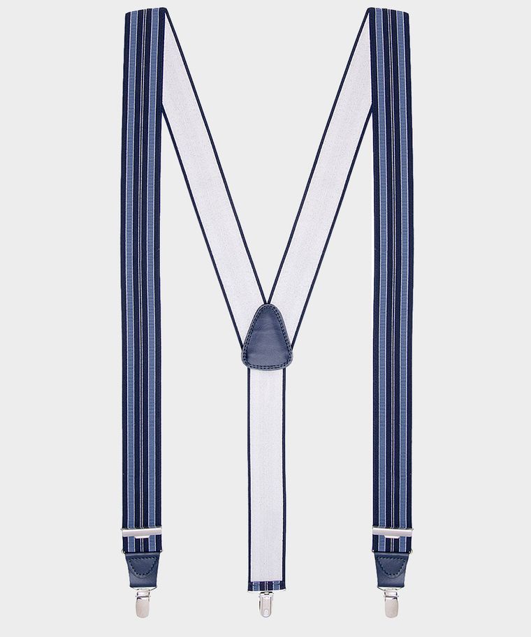 Navy licht blauw gestreepte bretels
