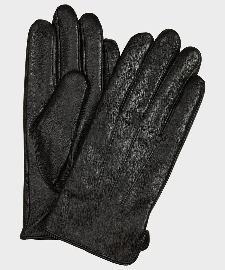 Zwart leren handschoen