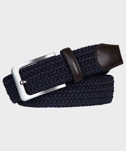 null Navy braided elasticated belt