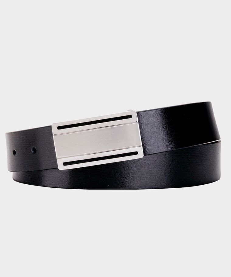 Michaelis leather belt with plate buckle