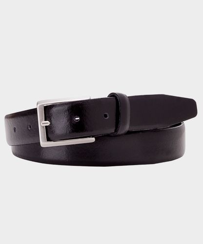 null Black skinny leather belt