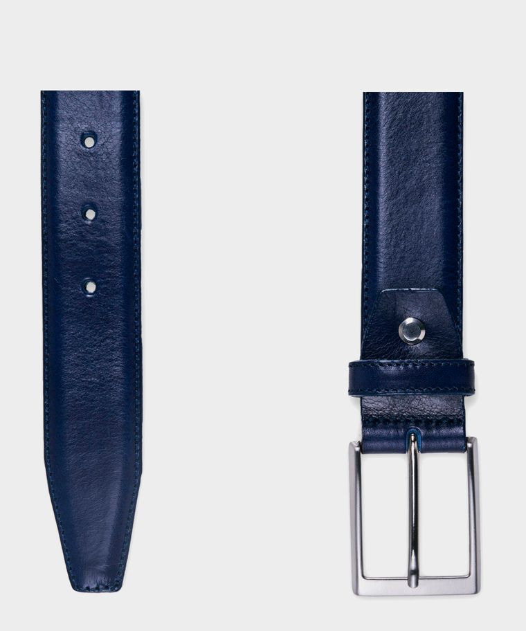 Navy cow leather belt