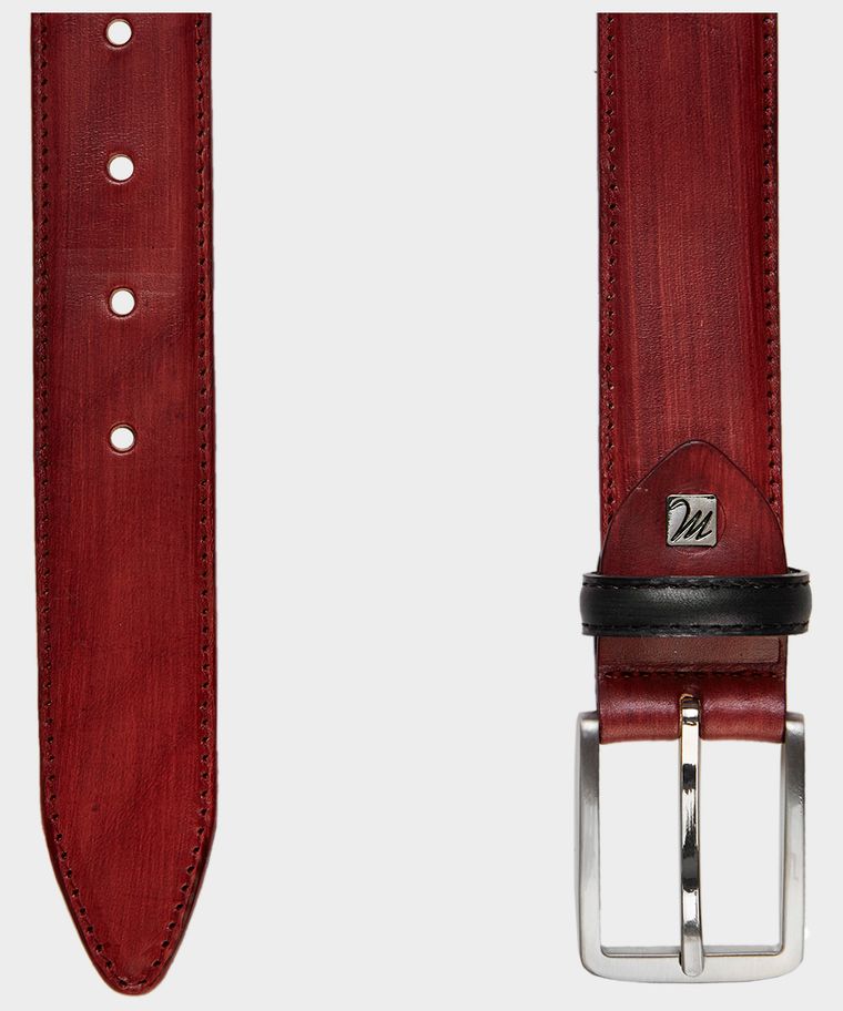 Burgundy leather belt