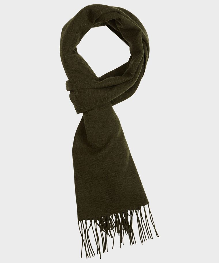 Olive classic woven scarf