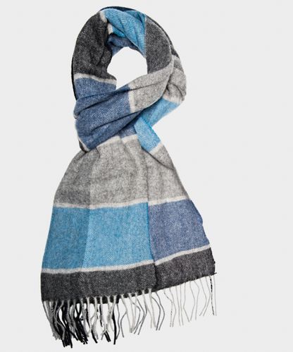 null Blauw klassieke geweven sjaal