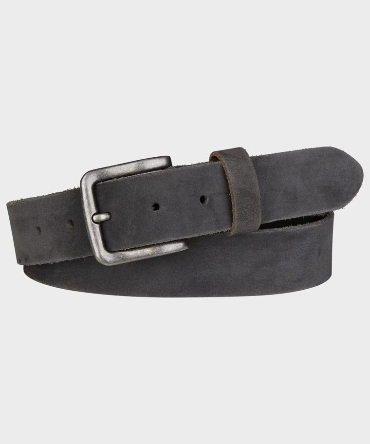 Michaelis black leather belt