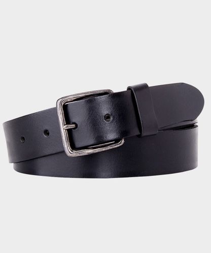 null Black polished leather belt