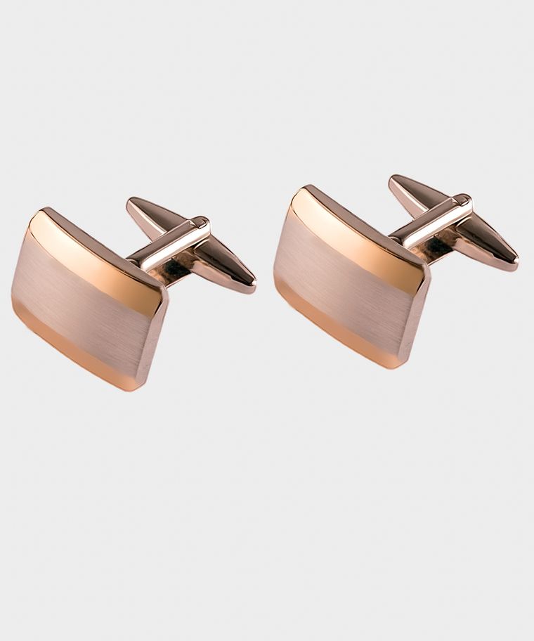 Brushed gold accent cufflinks