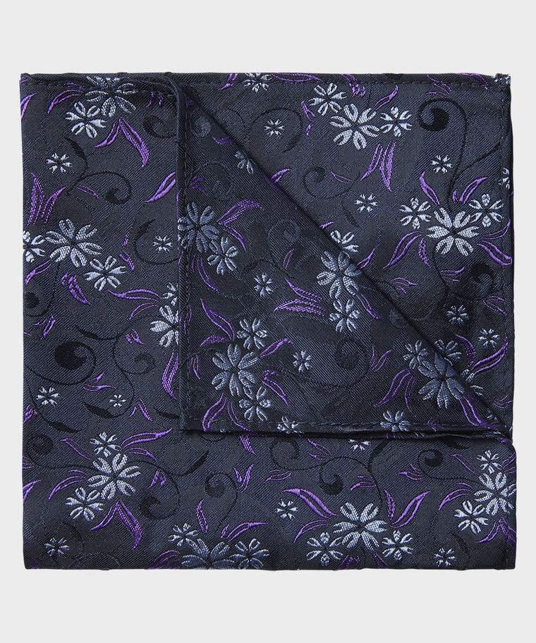 Purple silk flower pocket square
