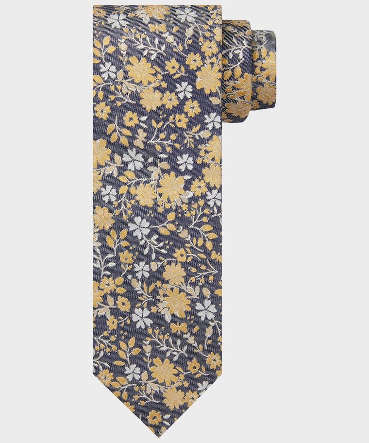 Michaelis yellow floral silk tie
