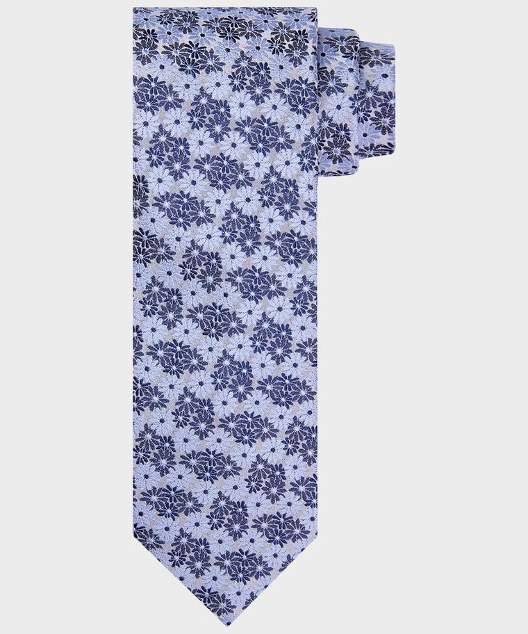 Navy floral silk tie