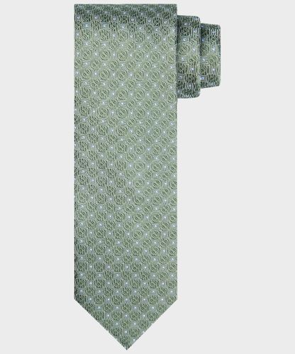 null Green graphic silk tie