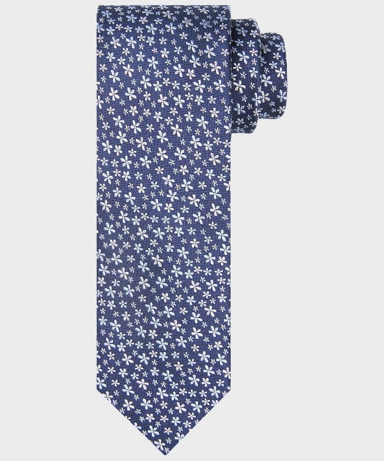 Michaelis navy silk flowerprint tie