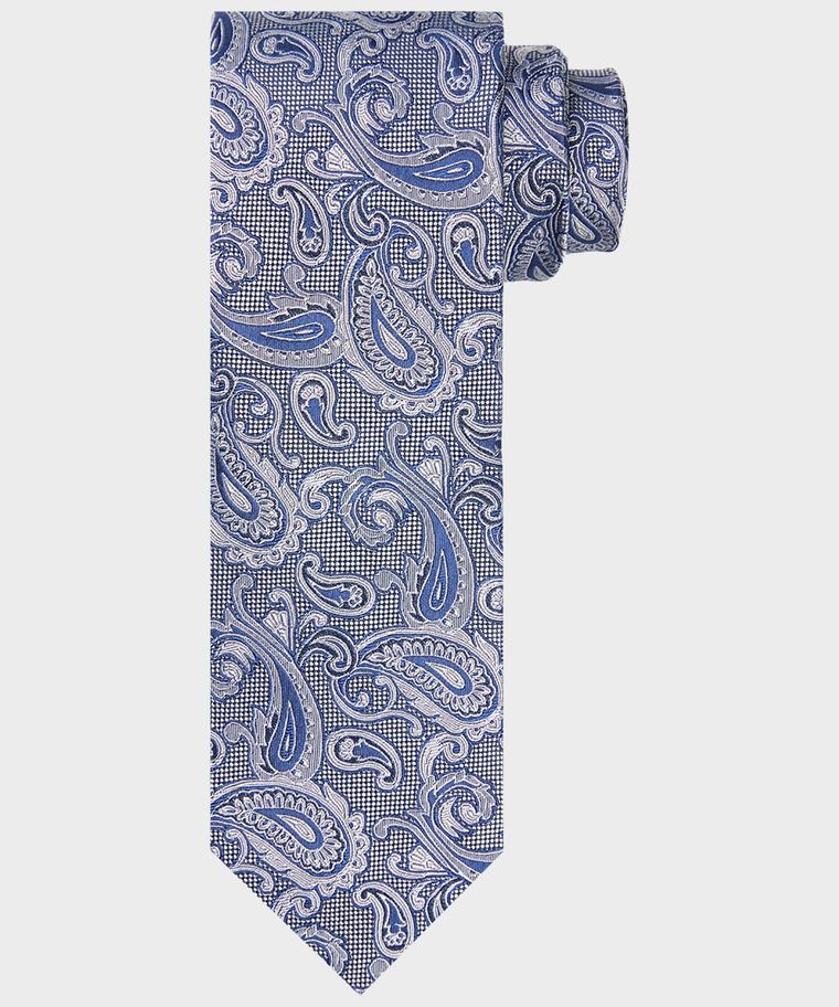 Michaelis grey paisley print tie