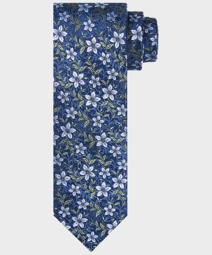 null Blue flowerprint tie