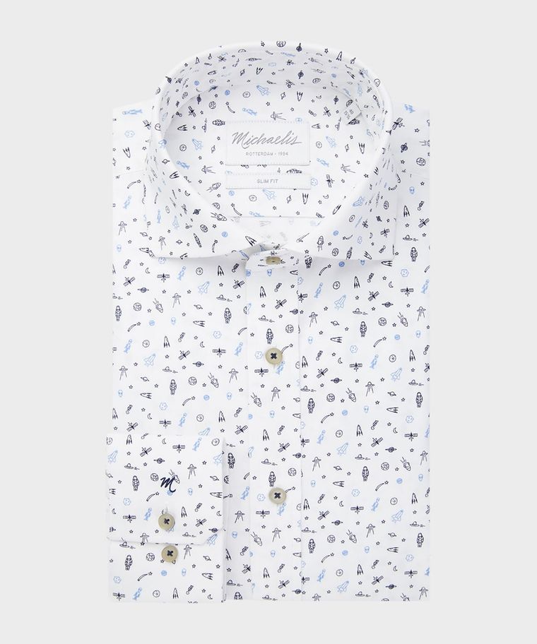 White galaxy print shirt