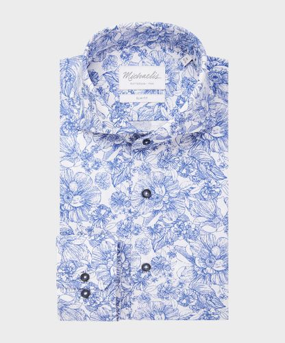 null White flower print shirt