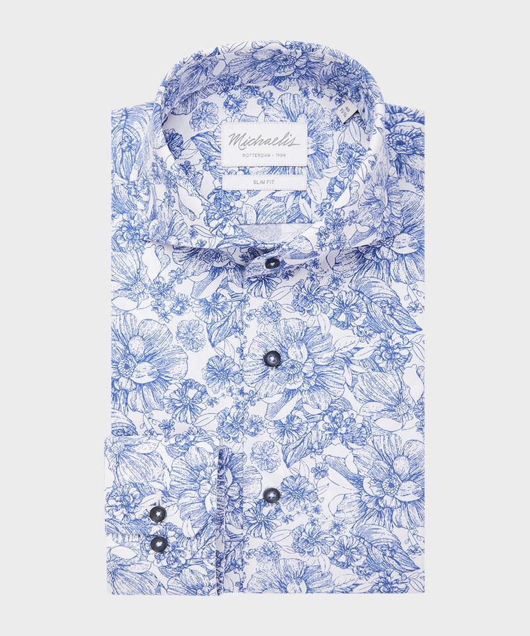 Wit bloemenprint overhemd