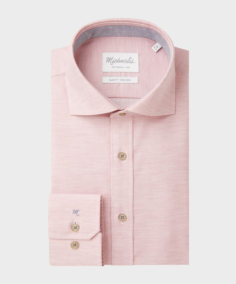 Roze twill overhemd