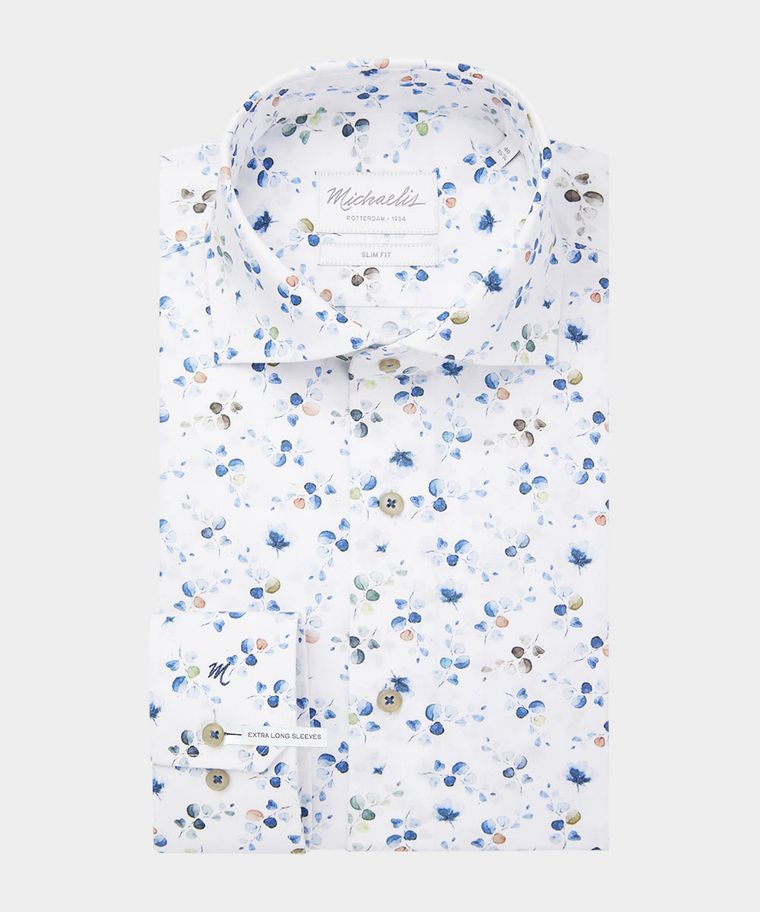 White flowerprint shirt extra LS