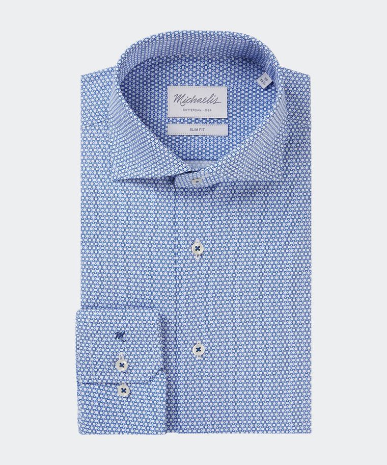 Blauw poplin overhemd