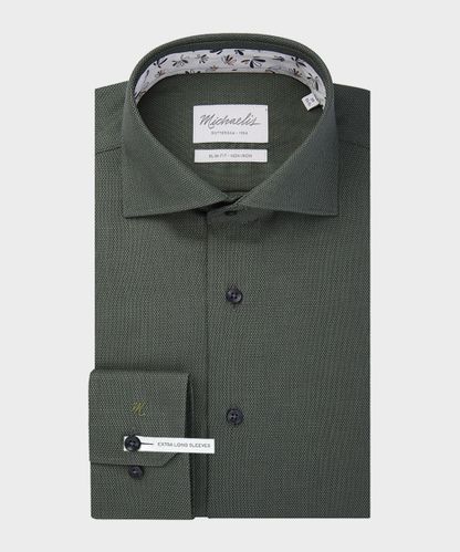 null Green birdseye shirt extra LS