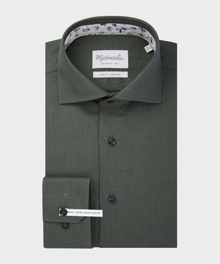 Green birdseye shirt extra LS