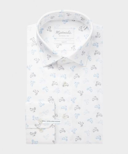 null White scooterprint shirt extra LS