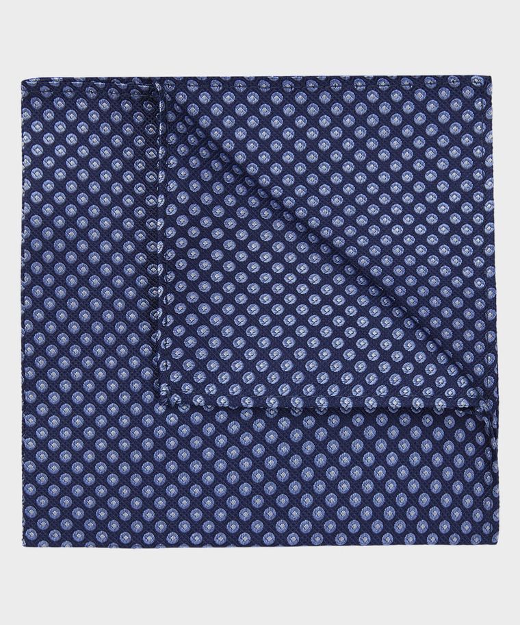 Michaelis navy graphic silk pocket square