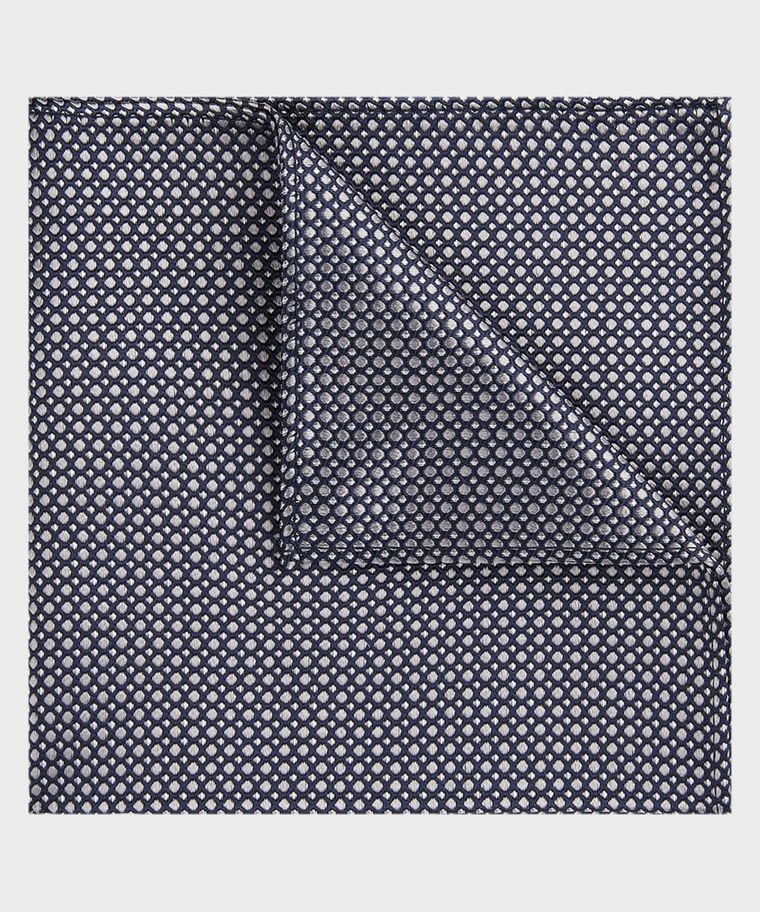 Michaelis navy silk pocket square