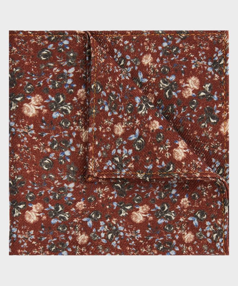 Michaelis rust flowerprint pocket square