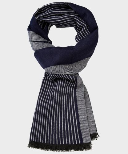 null Navy striped scarf