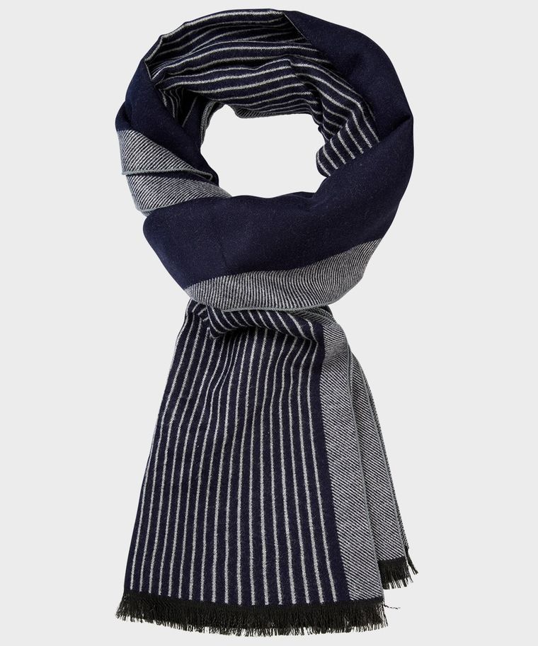 Navy striped scarf